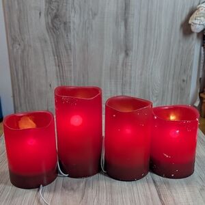 JCPENNEY HOME Vintage String 4 Electric Flameless Candles Red Christmas Holiday